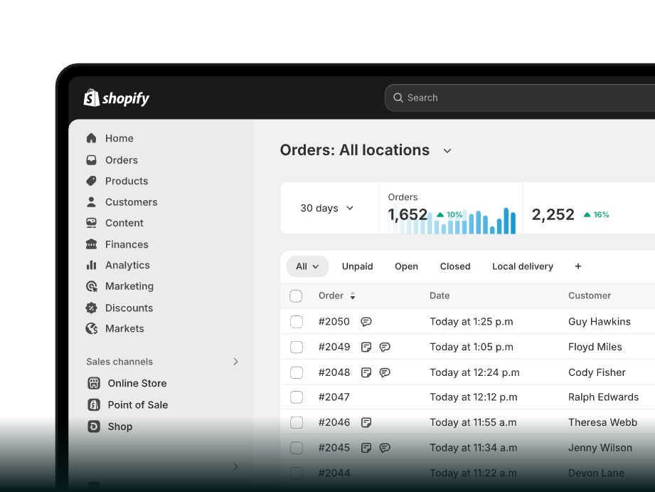 Shopify Development Agency Dashboard